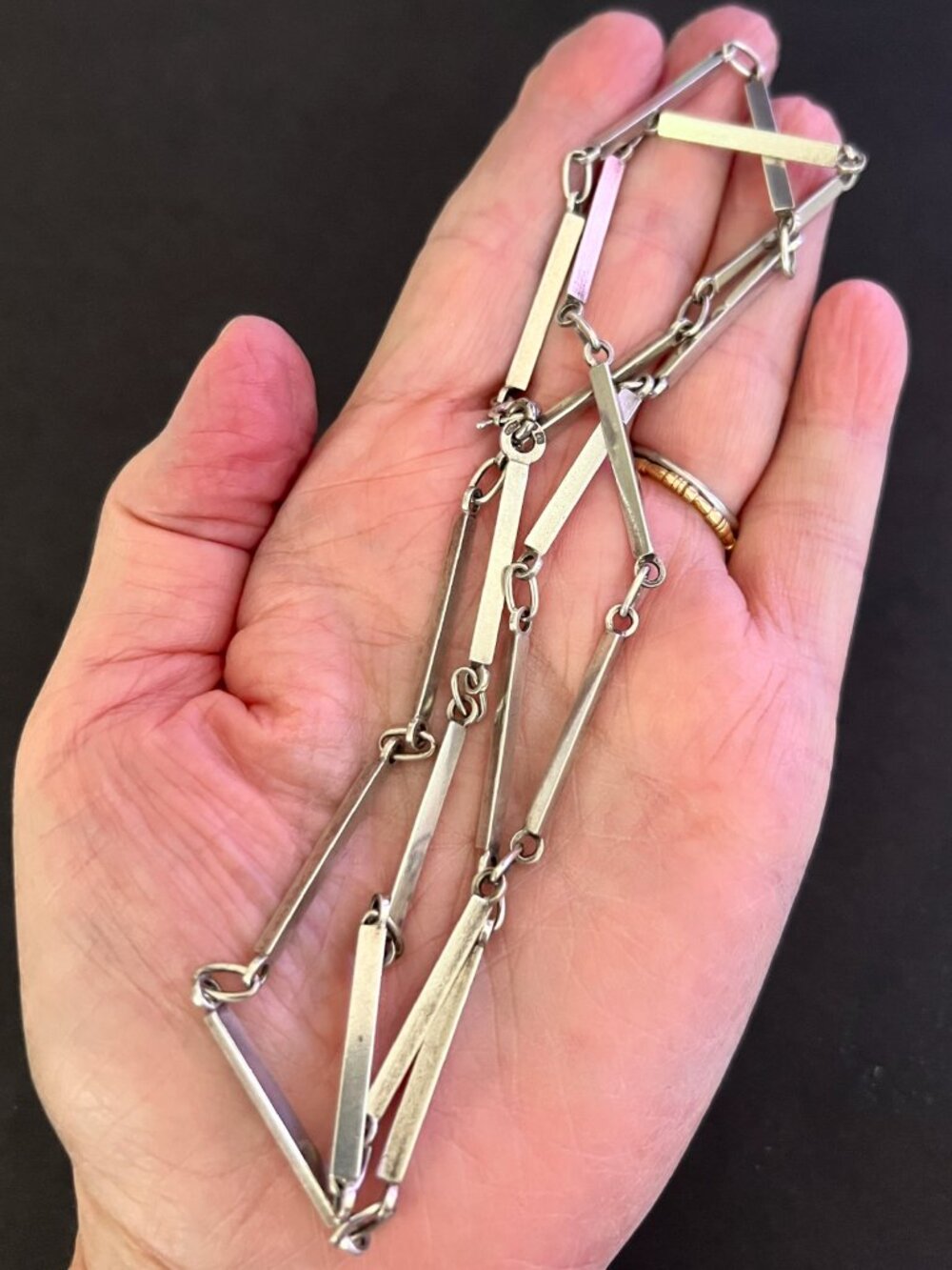 Vintage 28.5" UnoAErre Italian 800 Silver Necklace | Modernist 1970s